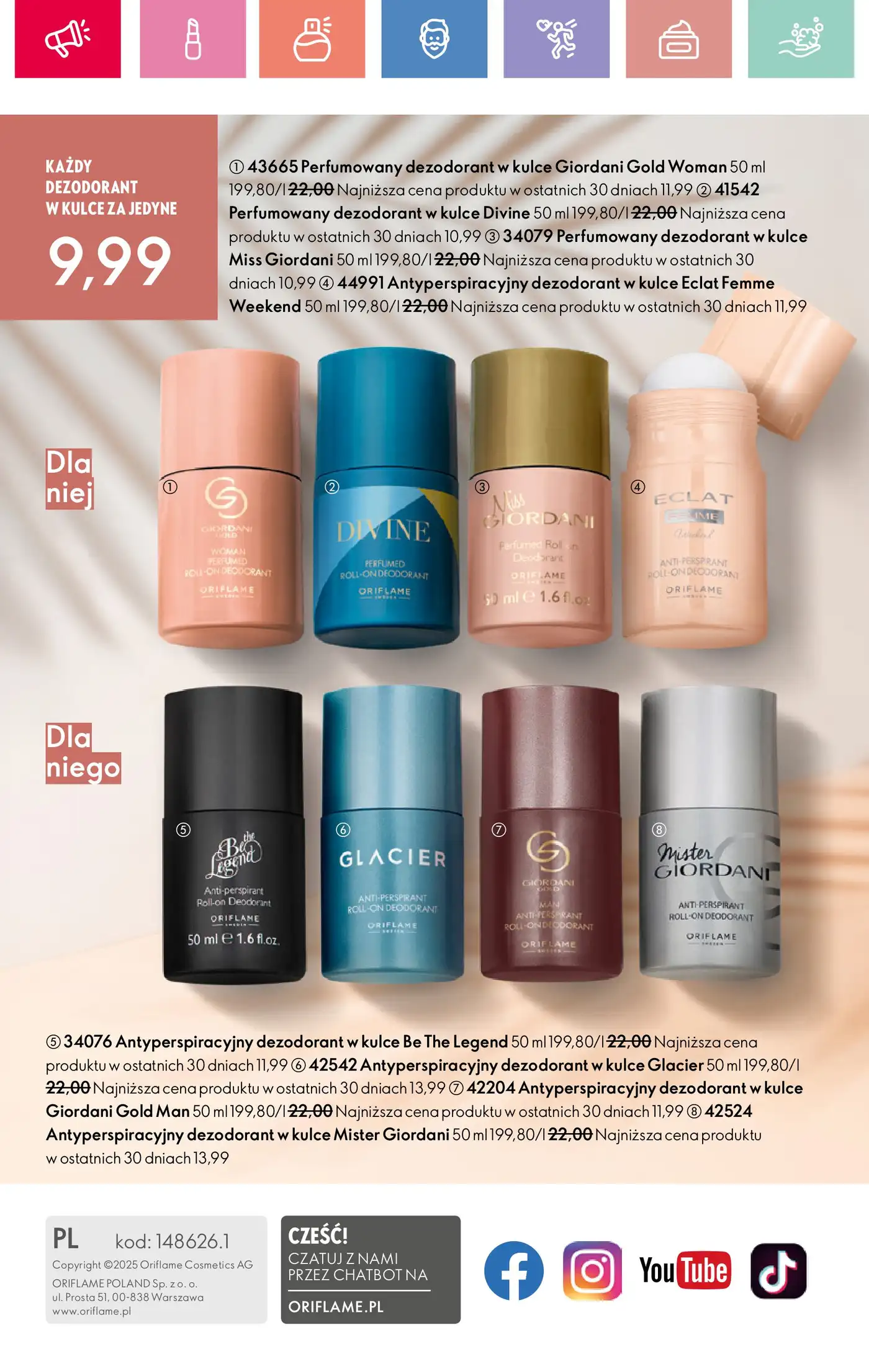 Dezodoranty w kulce Oriflame – codzienna pielęgnacja z odrobiną zapachu