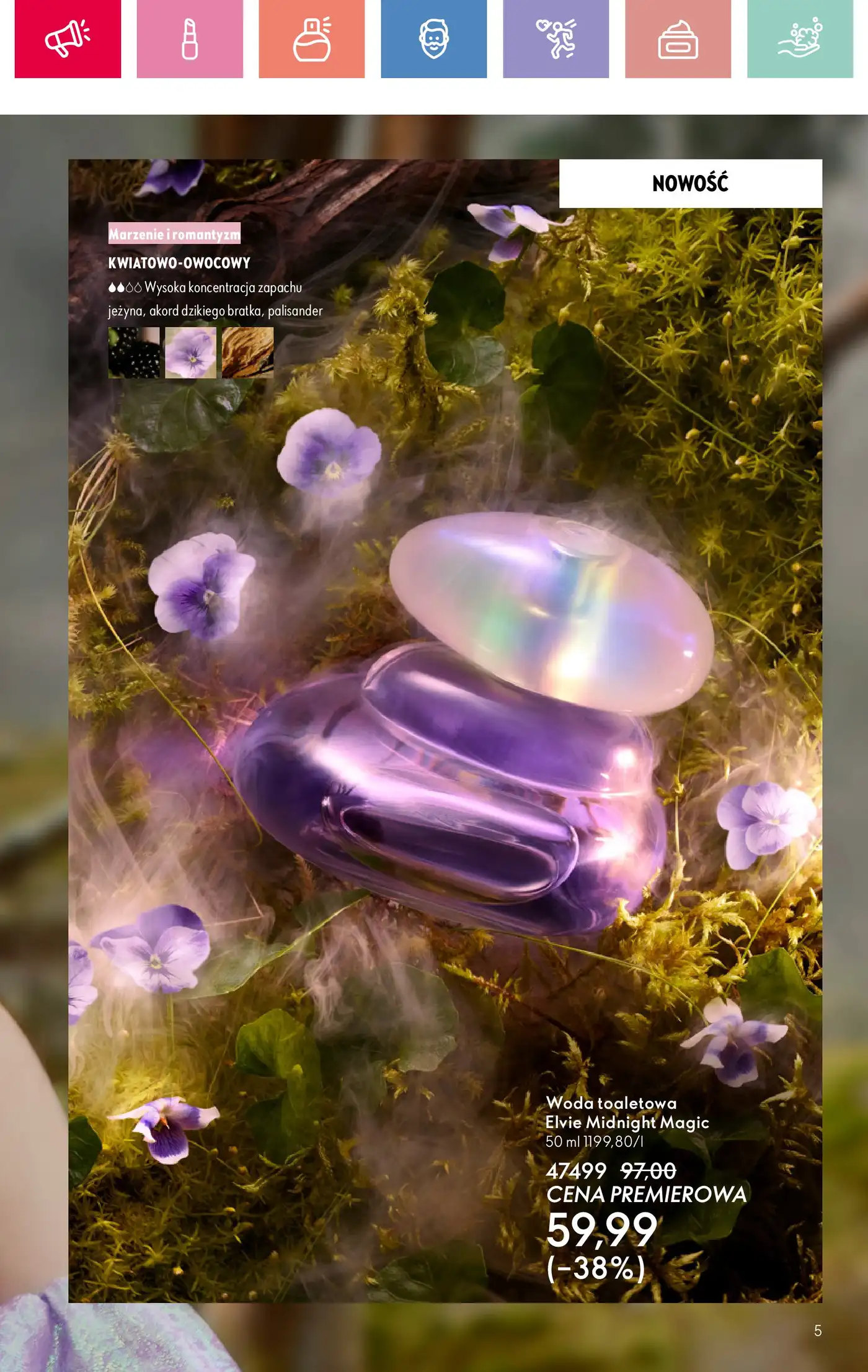 Elvie Midnight Magic i klasyczna Elvie – delikatne zapachy z katalogu Oriflame 12/2025