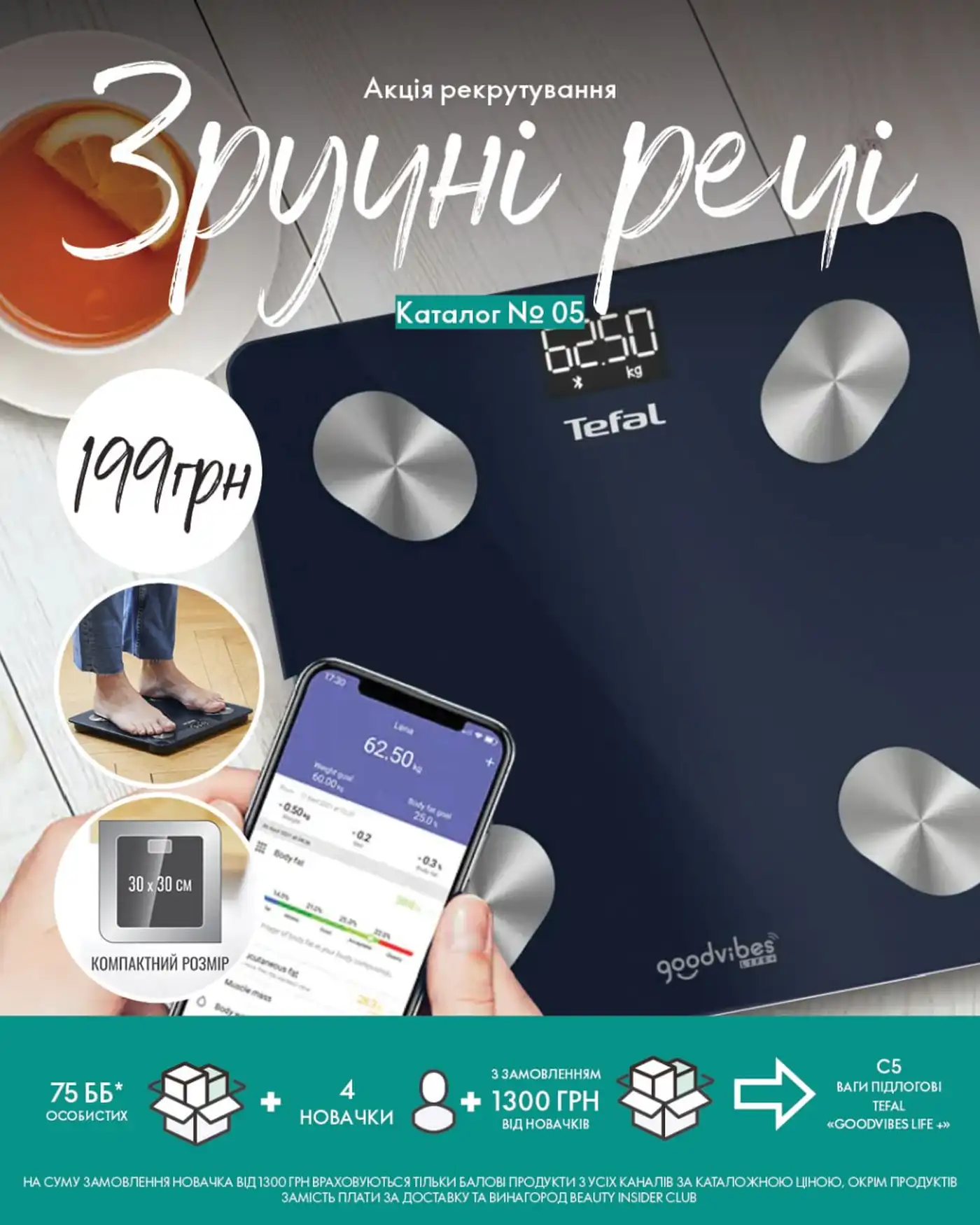 Смарт-ваги GOODVIBES LIFE+ від Tefal — твій особистий інструмент контролю здоров'я