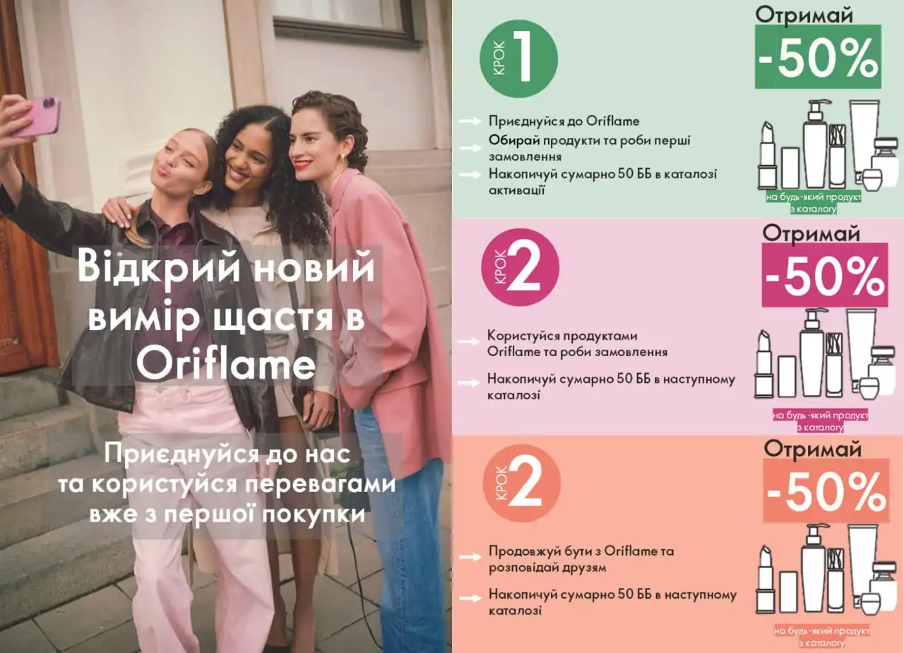Стартова програма Oriflame для новачків: як отримати знижку 50%